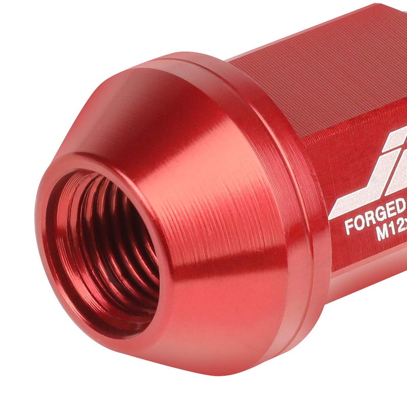 J2 Engineering LN-T7-024-125-RD 20Pcs M12 x 1.25 7075-T6 Aluminum 35mm Close-End Lug Nut w/Socket Adapter (Red) - Image 4